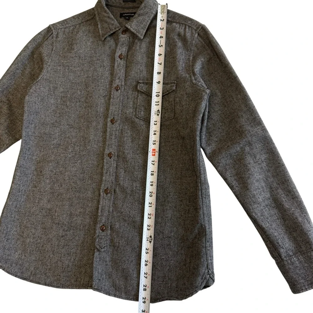 J. Crew Jeans J6129 Wool Blend Grey Button Up Men‎ Long Sleeve Shirt Sz M #467